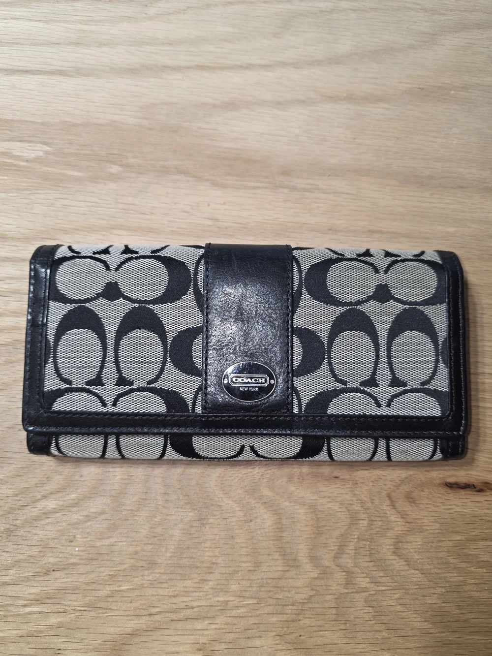 COACH Black Signature Canvas Wallet